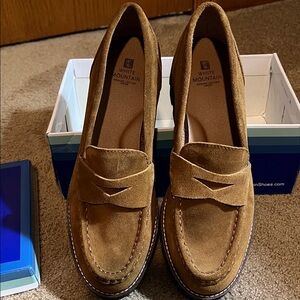 White Mountain Tan Suede Loafers